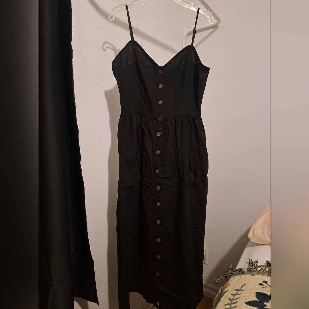 Black Button-Down Dress